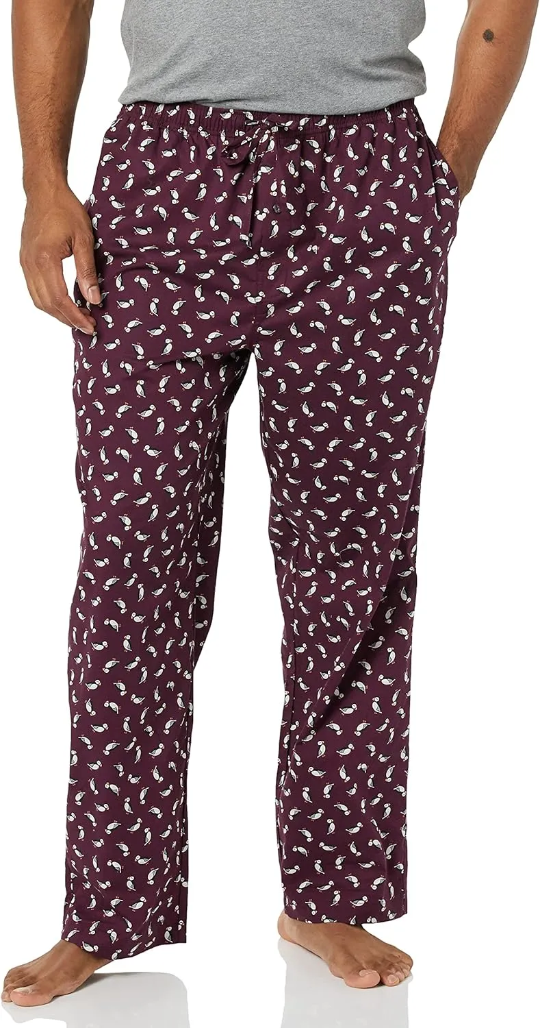 Amazon Essentials Men's Straight-Fit Woven Pajama Pant with Pockets
