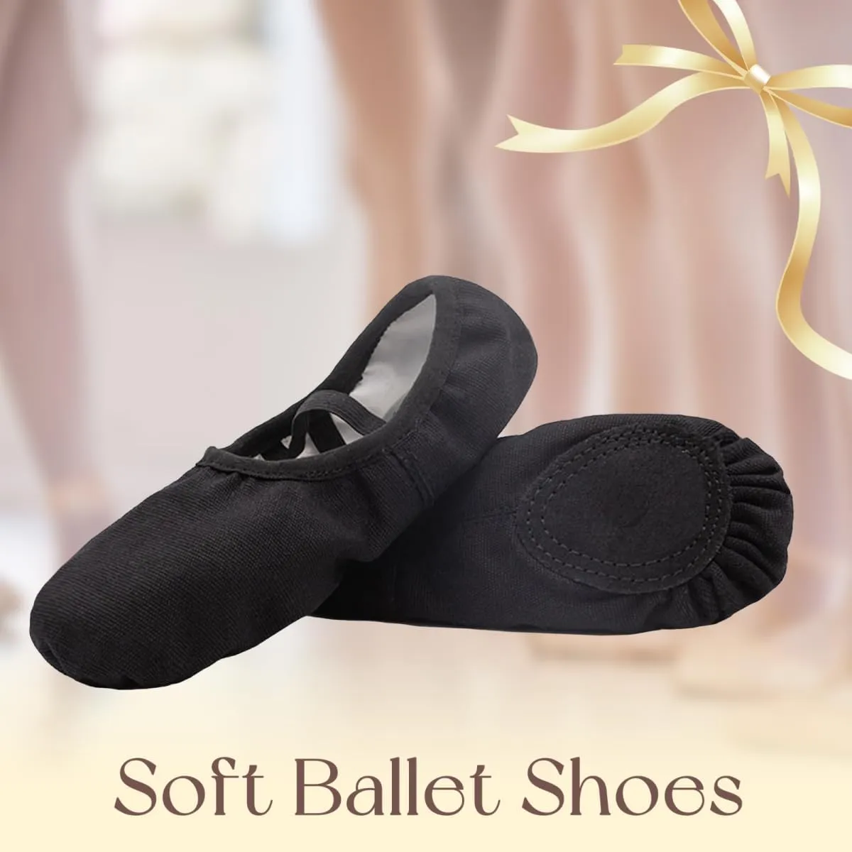 Ballet Shoes for Girls Ballet Slippers Canvas Ballet Dance Shoes for Toddler/Little Kid/Big Kid
