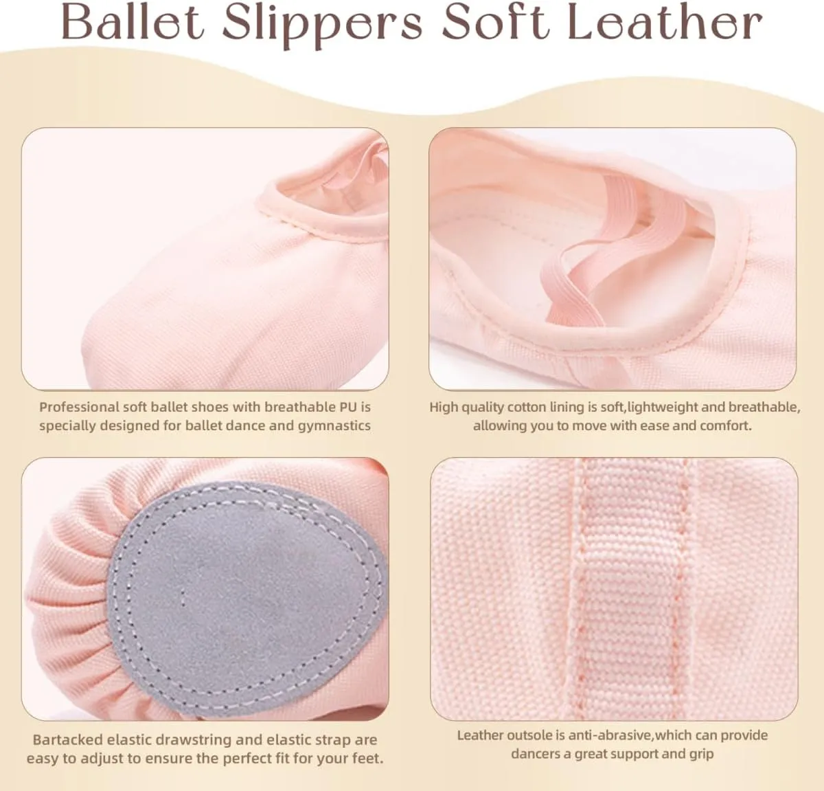 Ballet Shoes for Girls Ballet Slippers Canvas Ballet Dance Shoes for Toddler/Little Kid/Big Kid