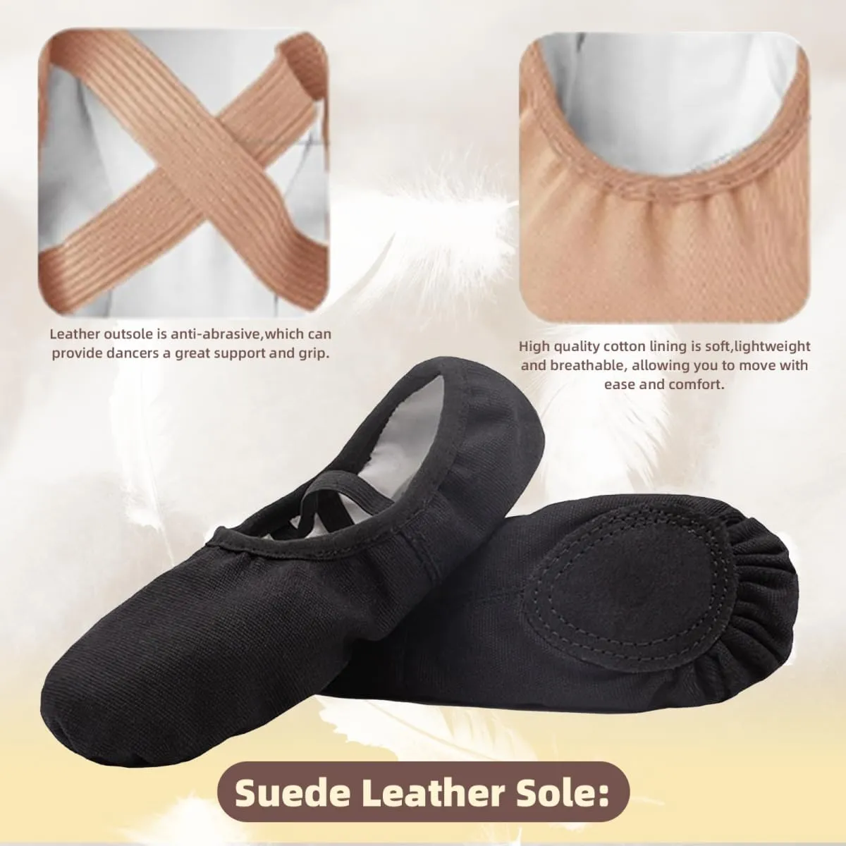 Ballet Shoes for Girls Ballet Slippers Canvas Ballet Dance Shoes for Toddler/Little Kid/Big Kid