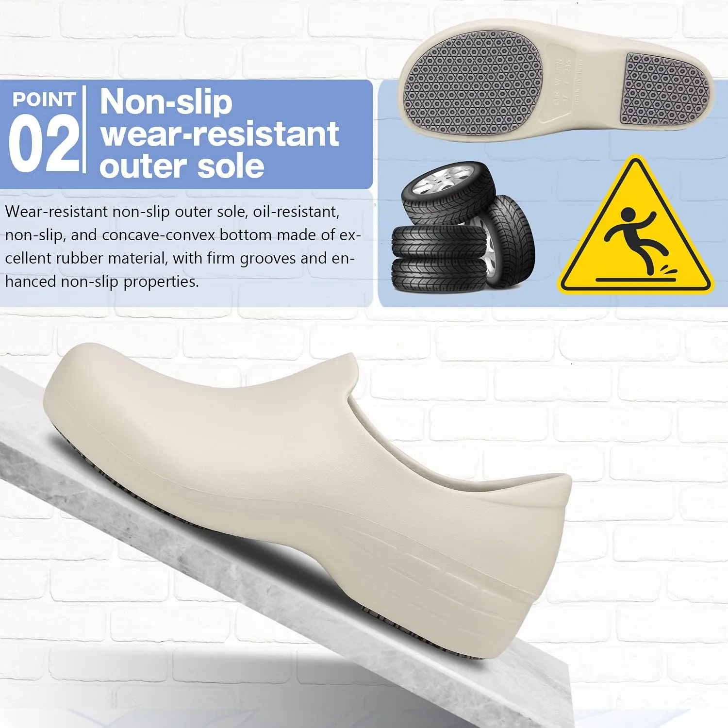 Black Garden Shoes for Women - Professional Oil Water Resistant Nursing Chef ShoesNon-Slip Safety Working Shoes for Kitchen Garden Hospital