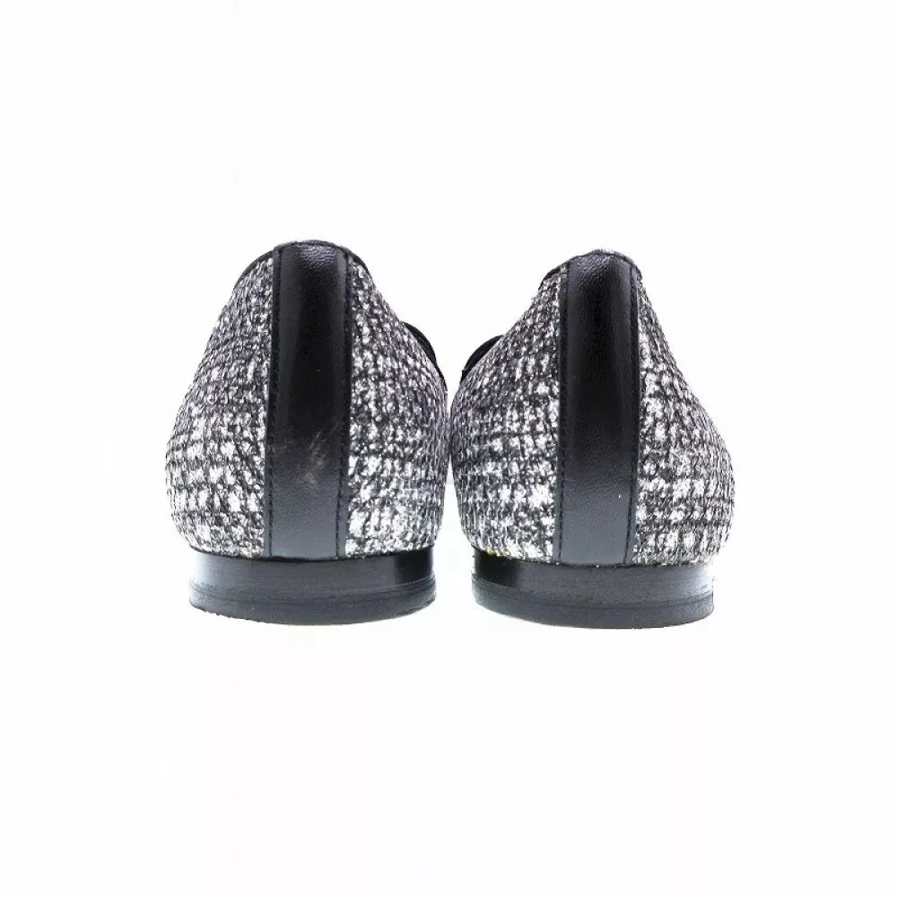 CHANEL FANTASY TWEED GROSGRAIN CC MOCCASIN LOAFERS