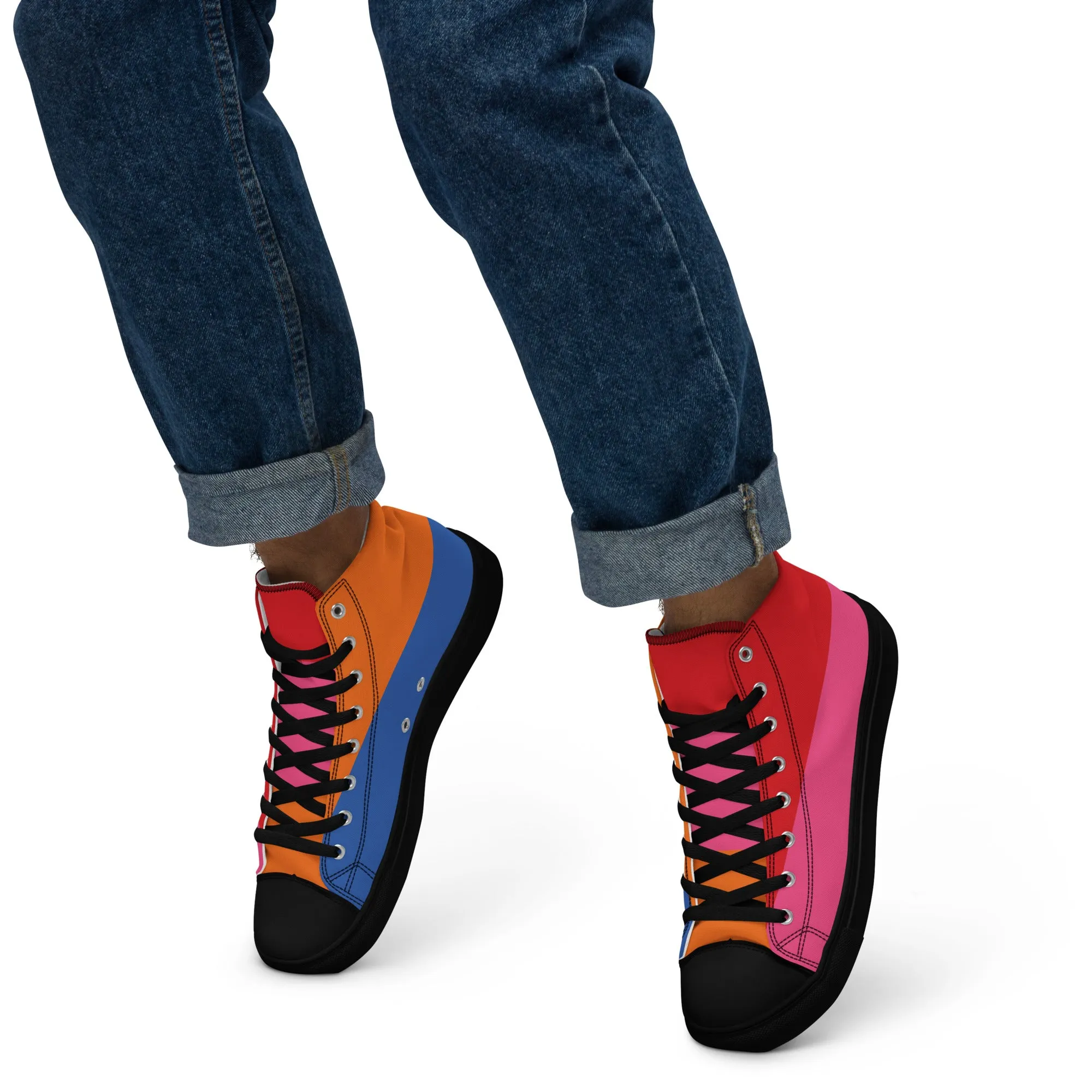 COLORFUL Men’s High Top Canvas Shoes (80's Flow)