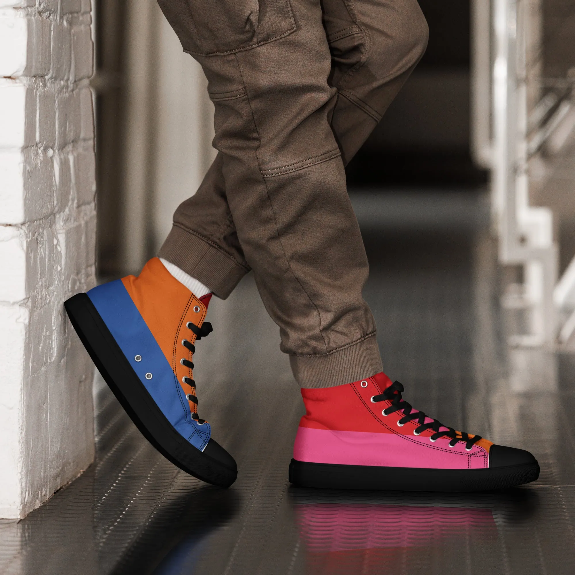 COLORFUL Men’s High Top Canvas Shoes (80's Flow)