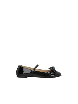 Double Bow Patent Ballerinas