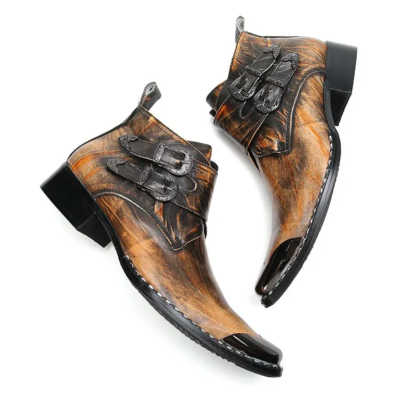 Double Buckle Cowboy Boots