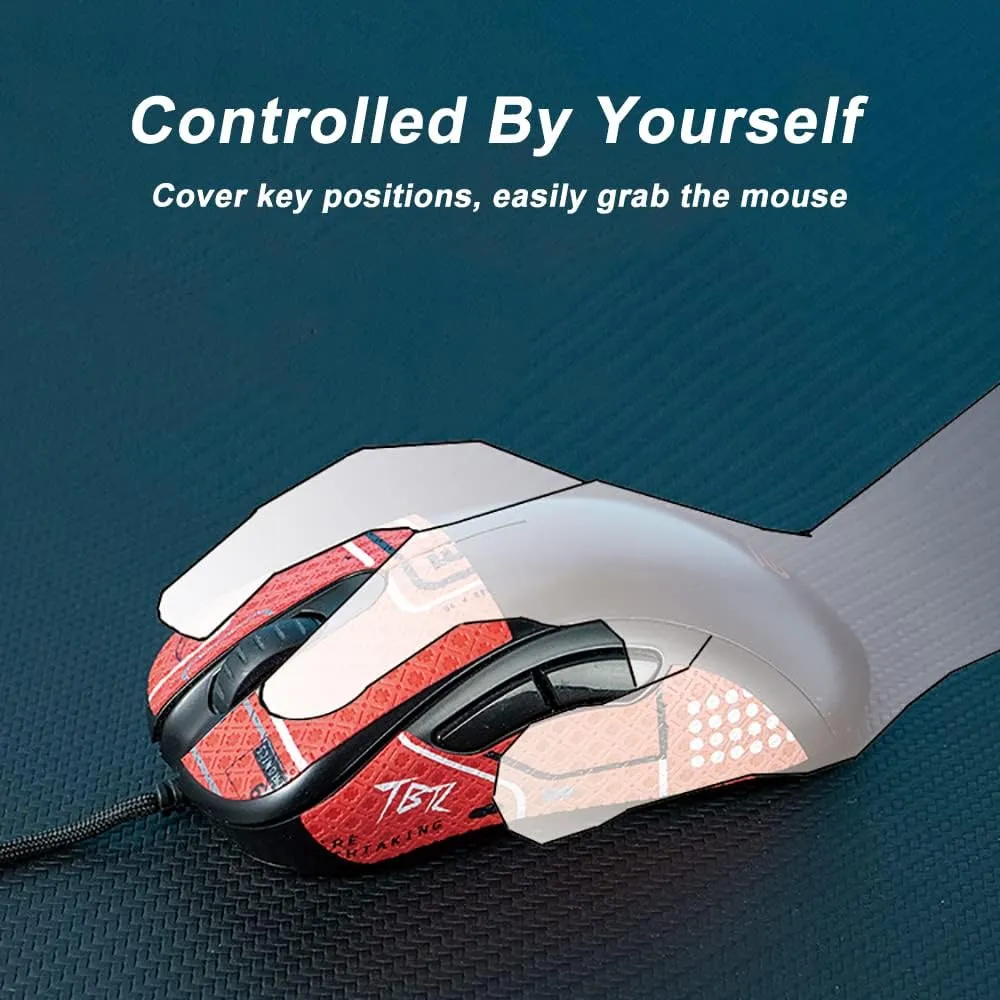 Grip Tape for Razer Basilisk X HyperSpeed, Basilisk Ultimate & V2 - Anti-Slip,Enhanced Control, Suck Sweat,Soft Leather,Improves FPS Gaming Grip [Pre-Cut] Black Thin 0.3mm