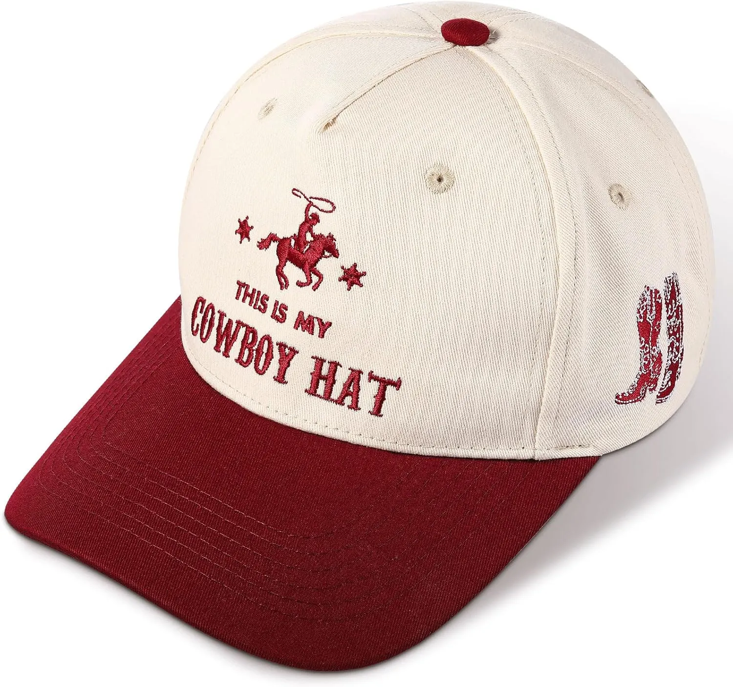 JaGely Western Trucker Hat Vintage Trucker Hat Retro Embroidered Cowboy Cap Adjustable Country Cap for Women Men Gifts