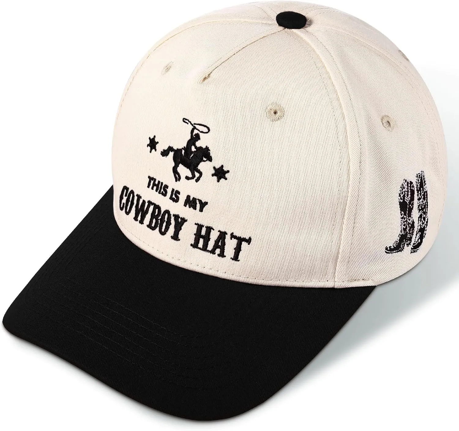 JaGely Western Trucker Hat Vintage Trucker Hat Retro Embroidered Cowboy Cap Adjustable Country Cap for Women Men Gifts