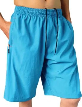 Men's Athletic Running Workout Shorts 11 inches Swim Trunks with Ziper Pockets Quick Dry Lightweight