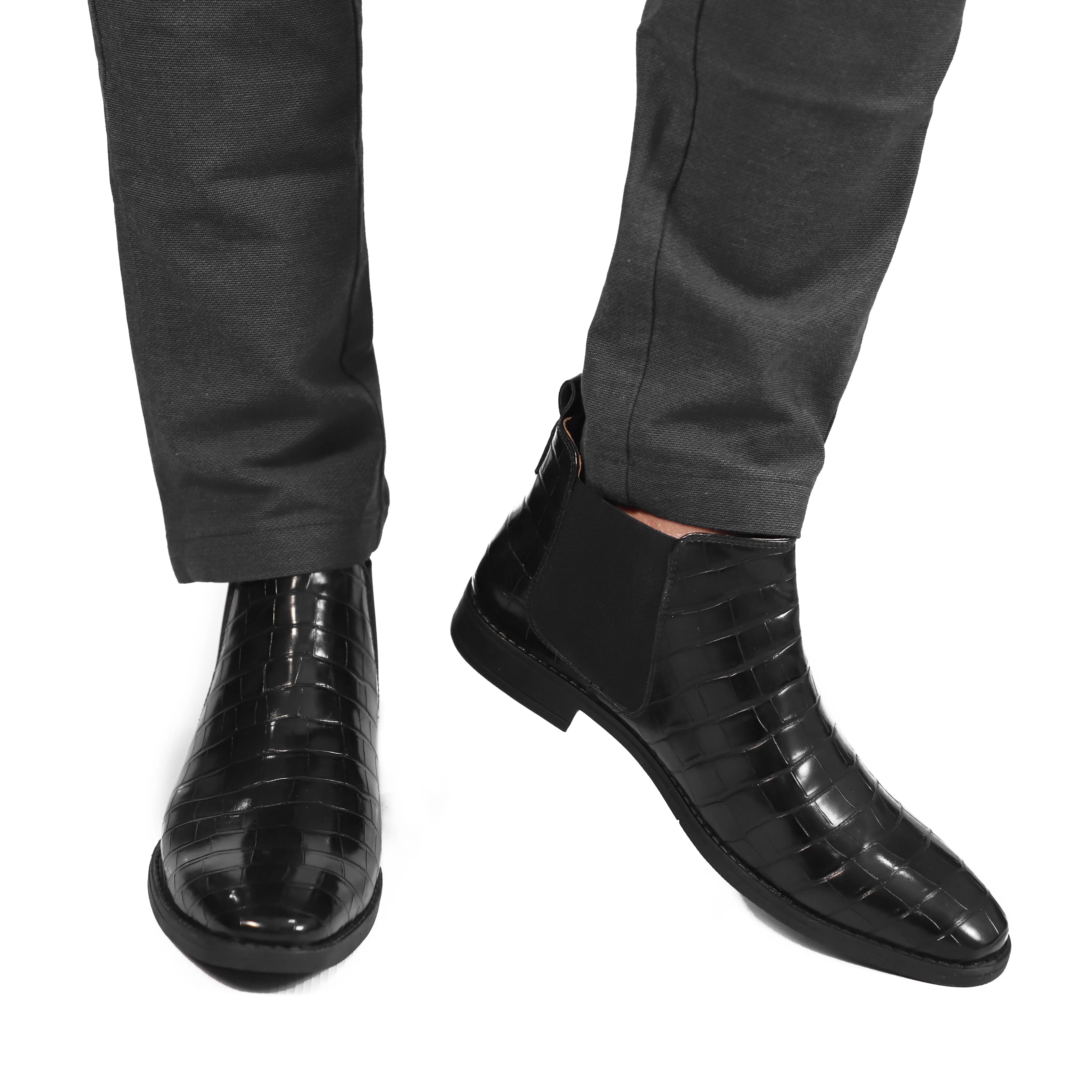NICHE Black Croc Chelsea Boot