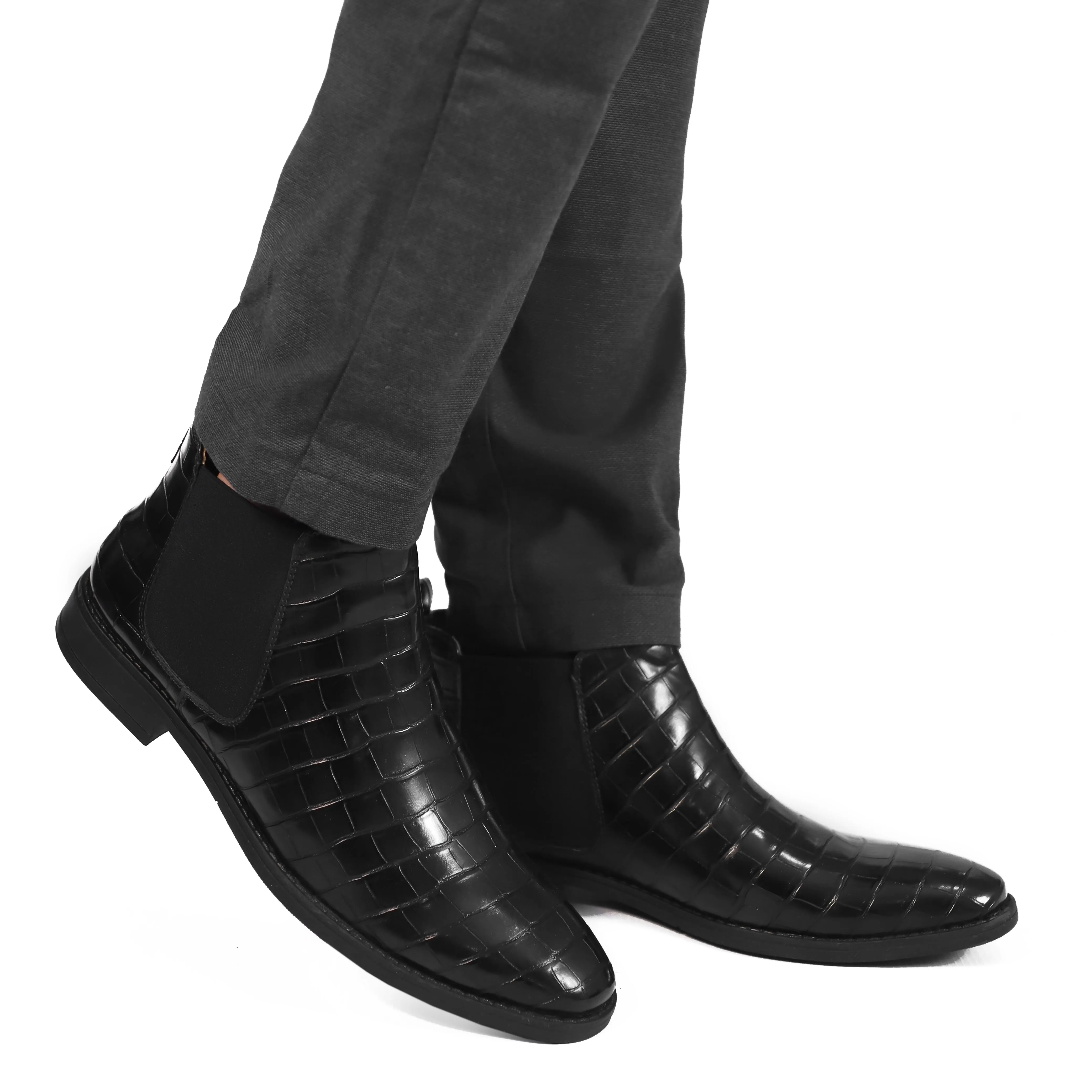 NICHE Black Croc Chelsea Boot
