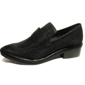 Rachel Zoe Brody Heeled Glitter Fabric Loafers