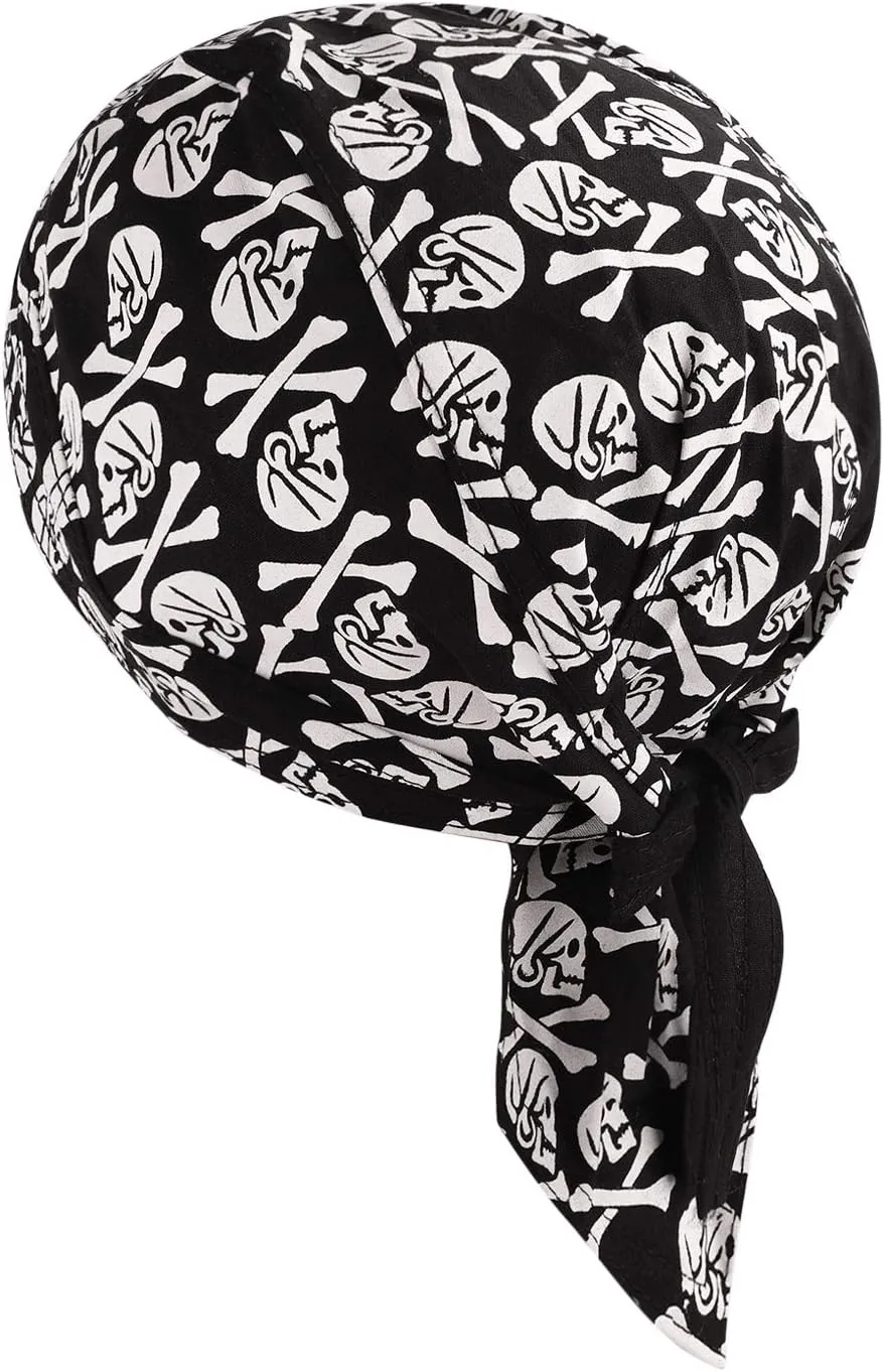 Skull Cap Cycling Helmet Liner Head Wrap Scarf Pirate Hat Bandana Running Beanie