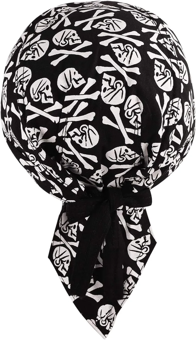 Skull Cap Cycling Helmet Liner Head Wrap Scarf Pirate Hat Bandana Running Beanie