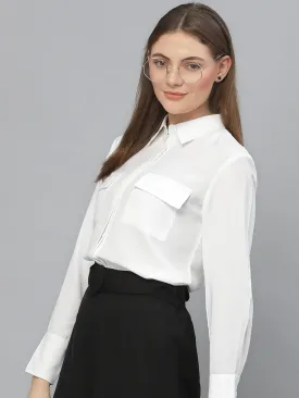 Style Quotient Women White Formal Shirt