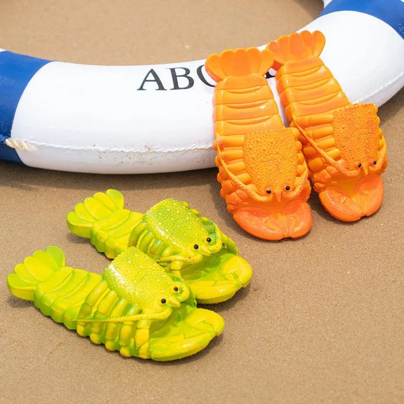 Unisex Adults and Kids 3D Lobster Non-Slip Beach Flip Flops