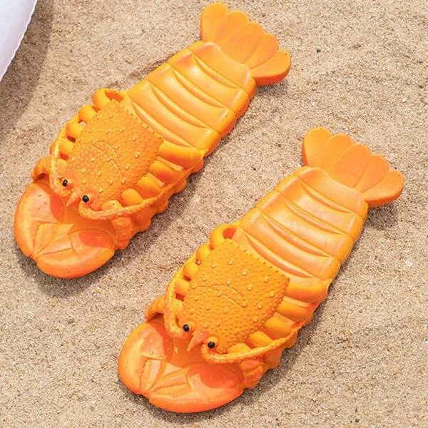 Unisex Adults and Kids 3D Lobster Non-Slip Beach Flip Flops