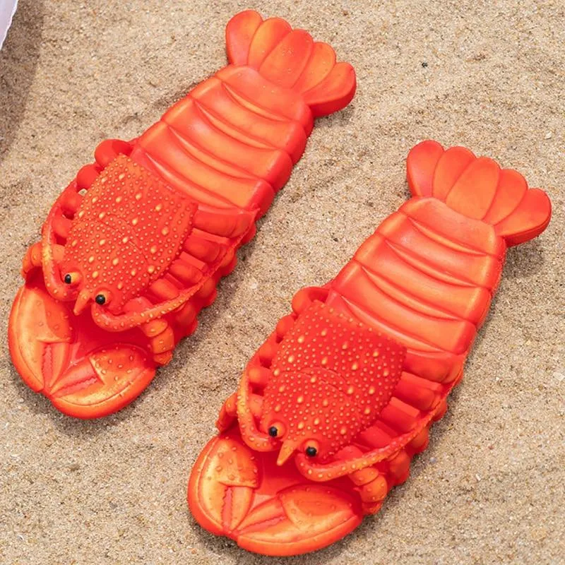 Unisex Adults and Kids 3D Lobster Non-Slip Beach Flip Flops