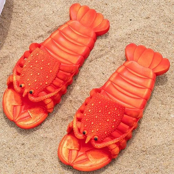 Unisex Adults and Kids 3D Lobster Non-Slip Beach Flip Flops