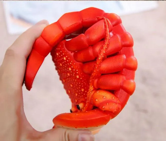 Unisex Adults and Kids 3D Lobster Non-Slip Beach Flip Flops