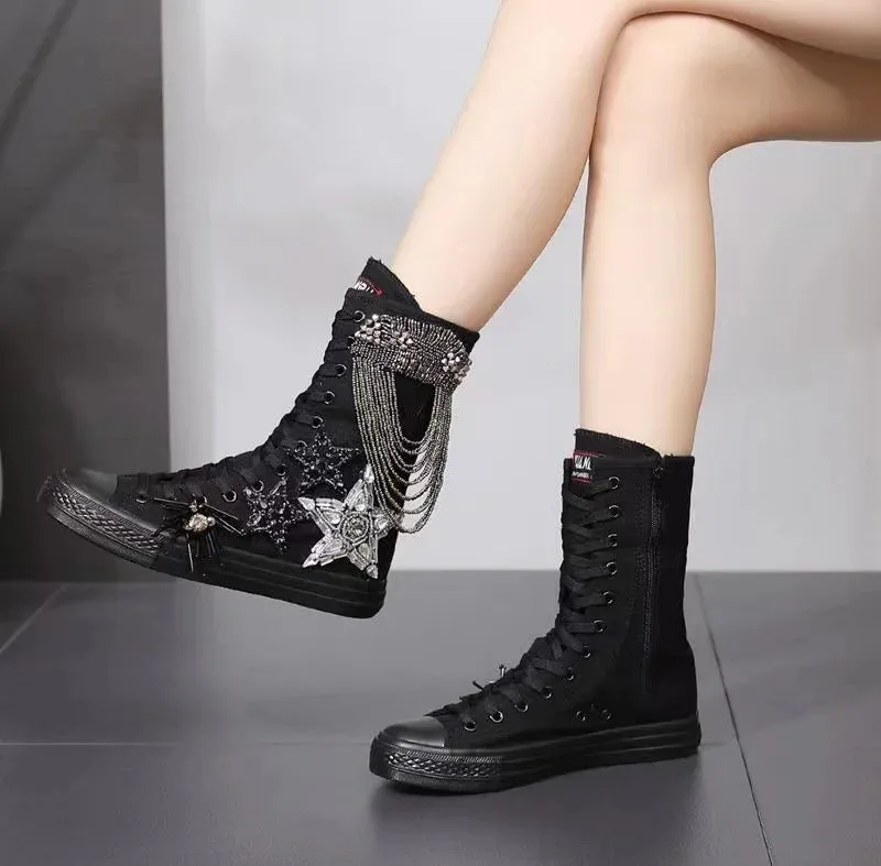 Vulcanized High Top Women's Canvas Shoes