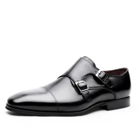 West Louis™ Luxury Genuine Leather Oxford Shoes With Double Buckle