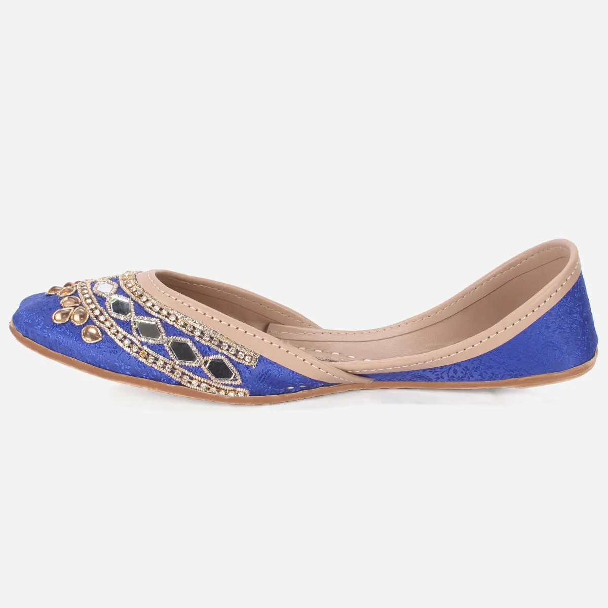 Womens "RIKKA" Decorated Mirror Work Khussa