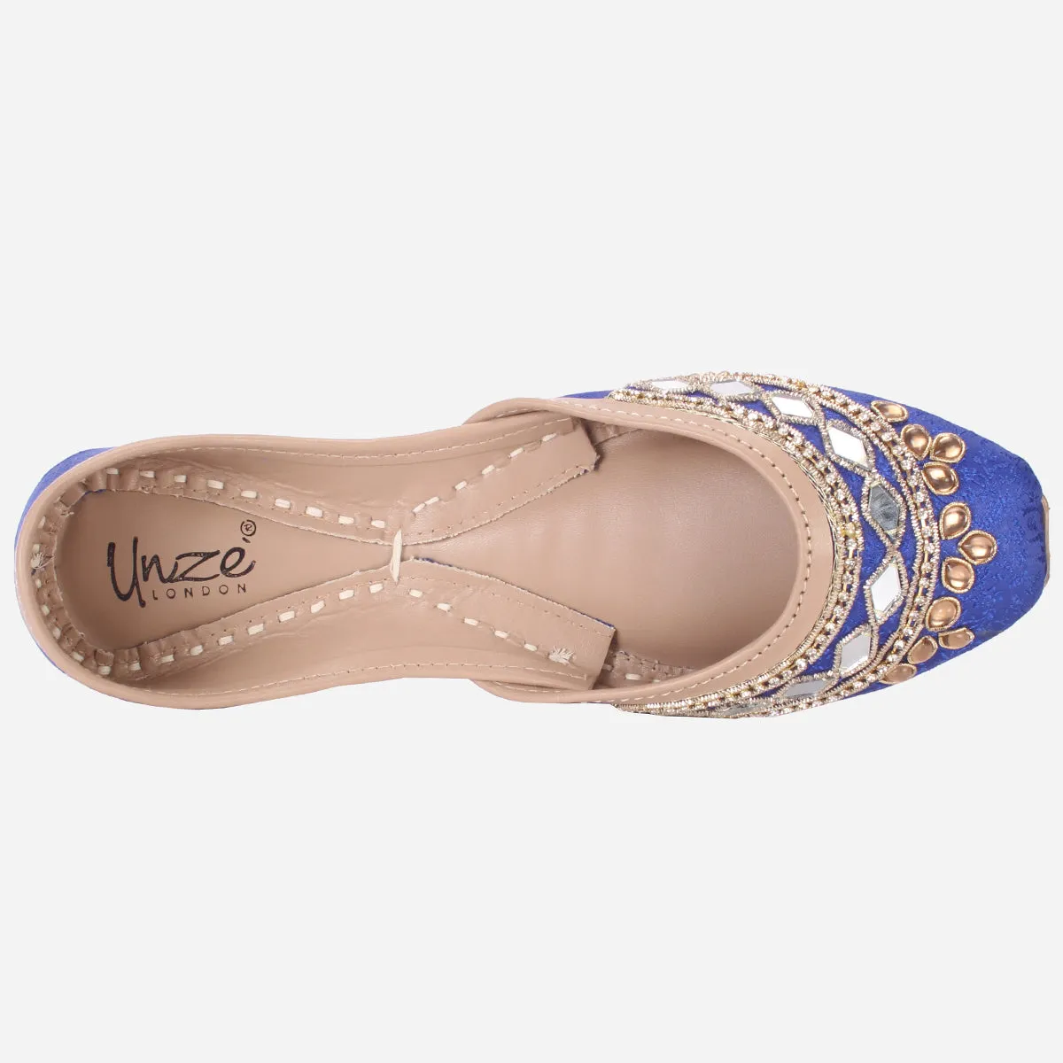 Womens "RIKKA" Decorated Mirror Work Khussa